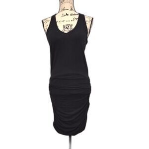 Athleta Racerback Dress XS Ruched Tank Bodycon Built In Padded Bra Stretch